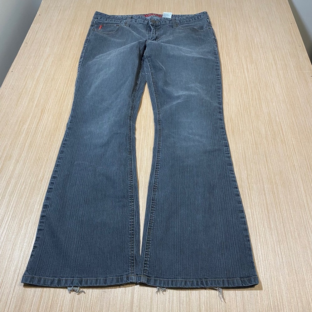 Vintage Mudd Flare Jeans Grey Corduroy Texture Wide Leg Y2K 4GS476K Size 15